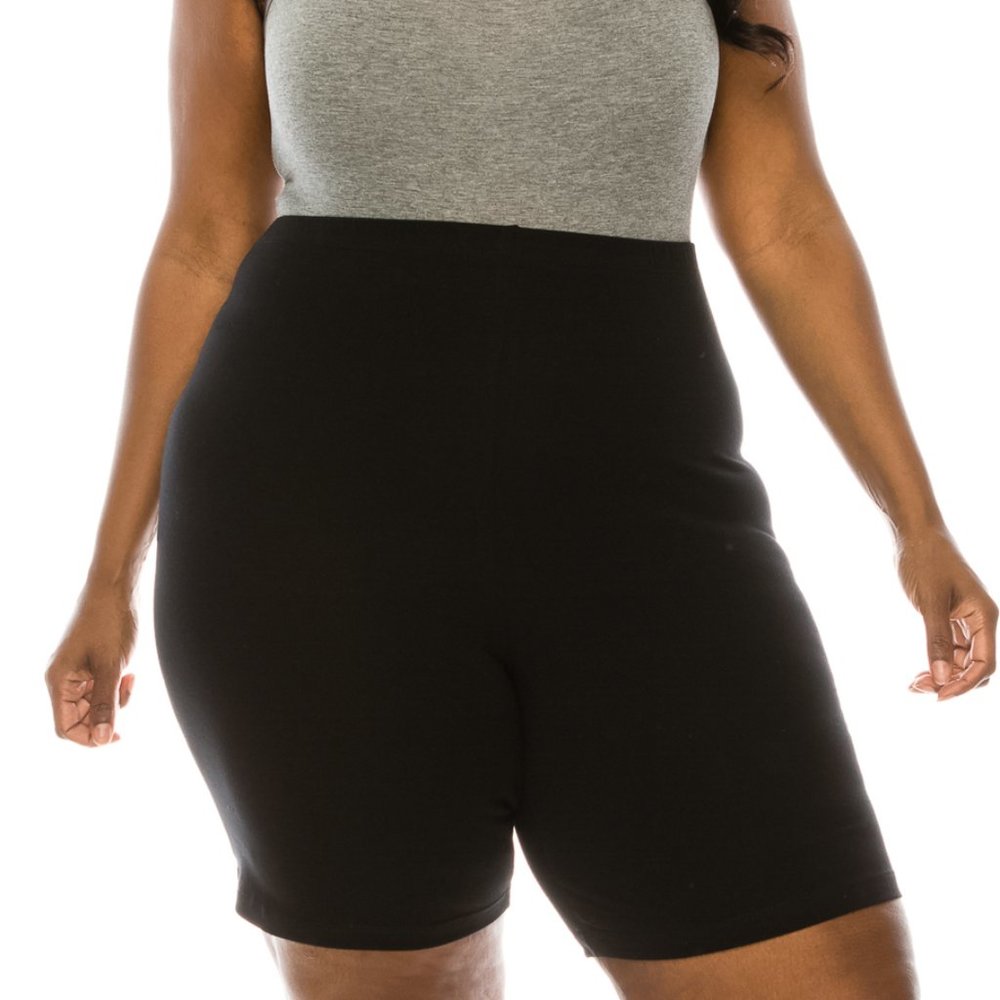 COTTON MADE IN USA PLUS SIZE BERMUDA BIKER SHORTS